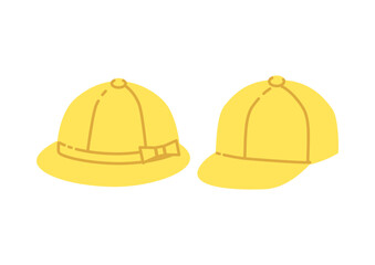 黄色の通学帽のイラスト　線画なし