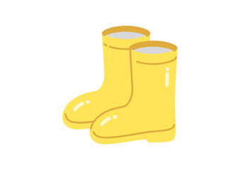 黄色い長靴のイラスト　線画なし