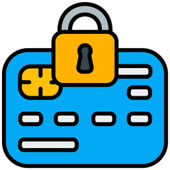 security lock outline color icon