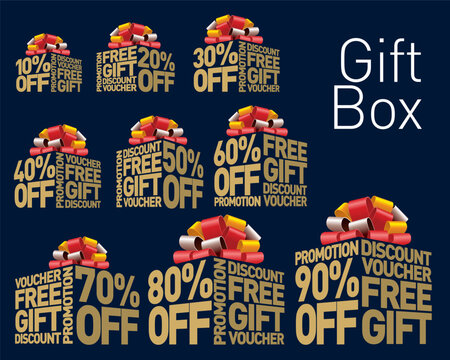 Creative Big Discount Celebration in gift box form vector format