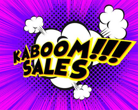 Comic Pop-art style hard-sell template design - Kaboom!! Sales