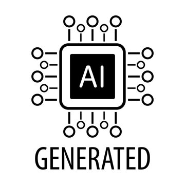Artificial intelligence generated icon vector AI sign for graphic design, logo, website, social media, mobile app, UI illustration.