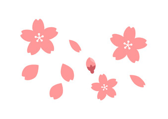 桜の花びらのイラスト　線画なし