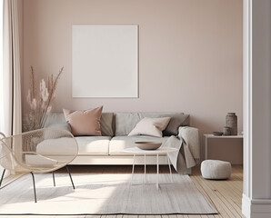 modern living room with white sofa