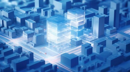 Abstract architectural background. Isometric buildings, buildings and infrastructure of the future city.