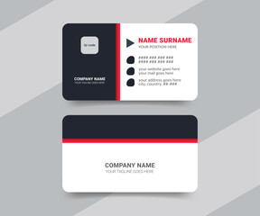 Medical style business card design template with double-sided vector layout
