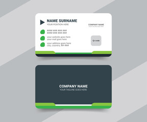 Medical style business card design template with double-sided vector layout
