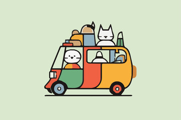 Fototapeta premium cat inside a car