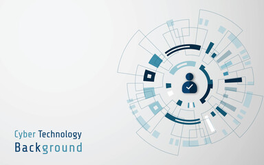 Obraz premium Abstract 3d design background with cyber technology. futuristic, science communication concept on white background