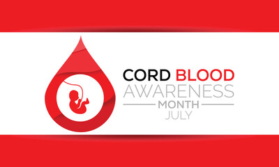 Obraz premium Vector illustration on the theme of Cord Blood awareness month observed each year during July. banner design template Vector illustration background design.