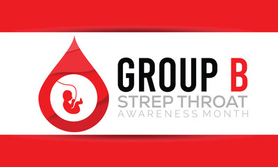 Obraz premium Group B Streptococcus awareness month is observed every year in July. banner design template Vector illustration background design..