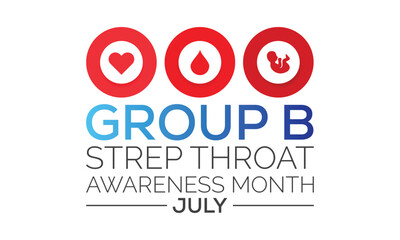 Group B Streptococcus awareness month is observed every year in July. banner design template Vector illustration background design..