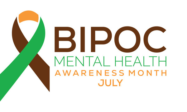 Bipoc mental health awareness month in July. banner design template Vector illustration background design.