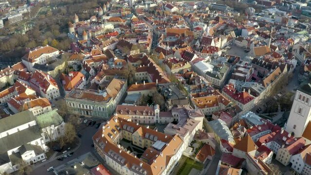 This stock video shows medieval buildings in the Baroque and classicism style in the historical center of Vilnius. This video will decorate your projects related to history, travel, attractions.