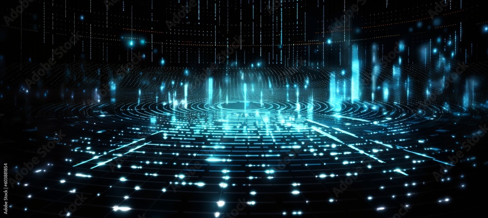 Leinwandbilder cyber system virtual space technology background. generative ai technology.