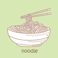 Alphabet N For Noodle Vocabulary School Digital Stamp Outline