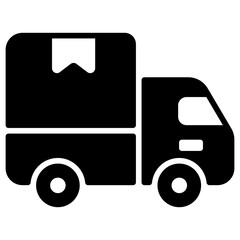 delivery car glyph icon
