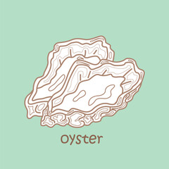 Alphabet O For Oyster Vocabulary School Digital Stamp Outline Cartoon