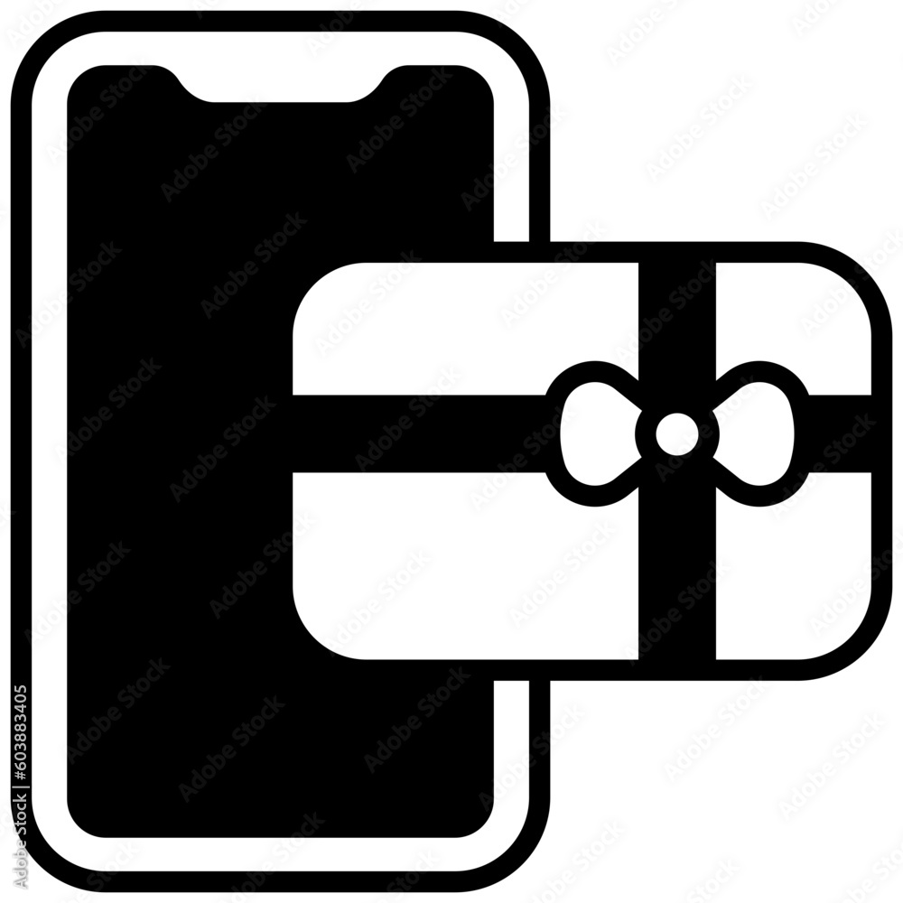 Canvas Prints gift card solid line icon