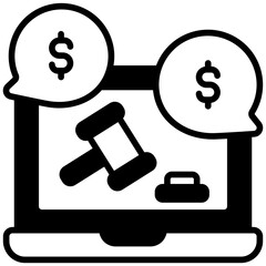 auction solid line icon