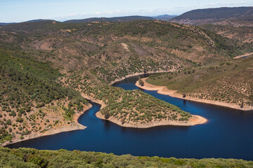 Monfrague National Park in Extremadura, Spain. The confluence of the rivers Tagus and Tietar.