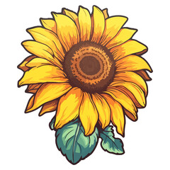 Fototapeta premium Sunflower modern pop art style, Sunflower illustration, simple creative design.
