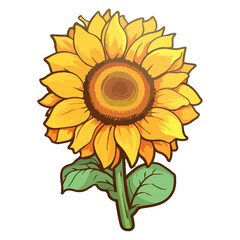 Sunflower modern pop art style, Sunflower illustration, simple creative design.
