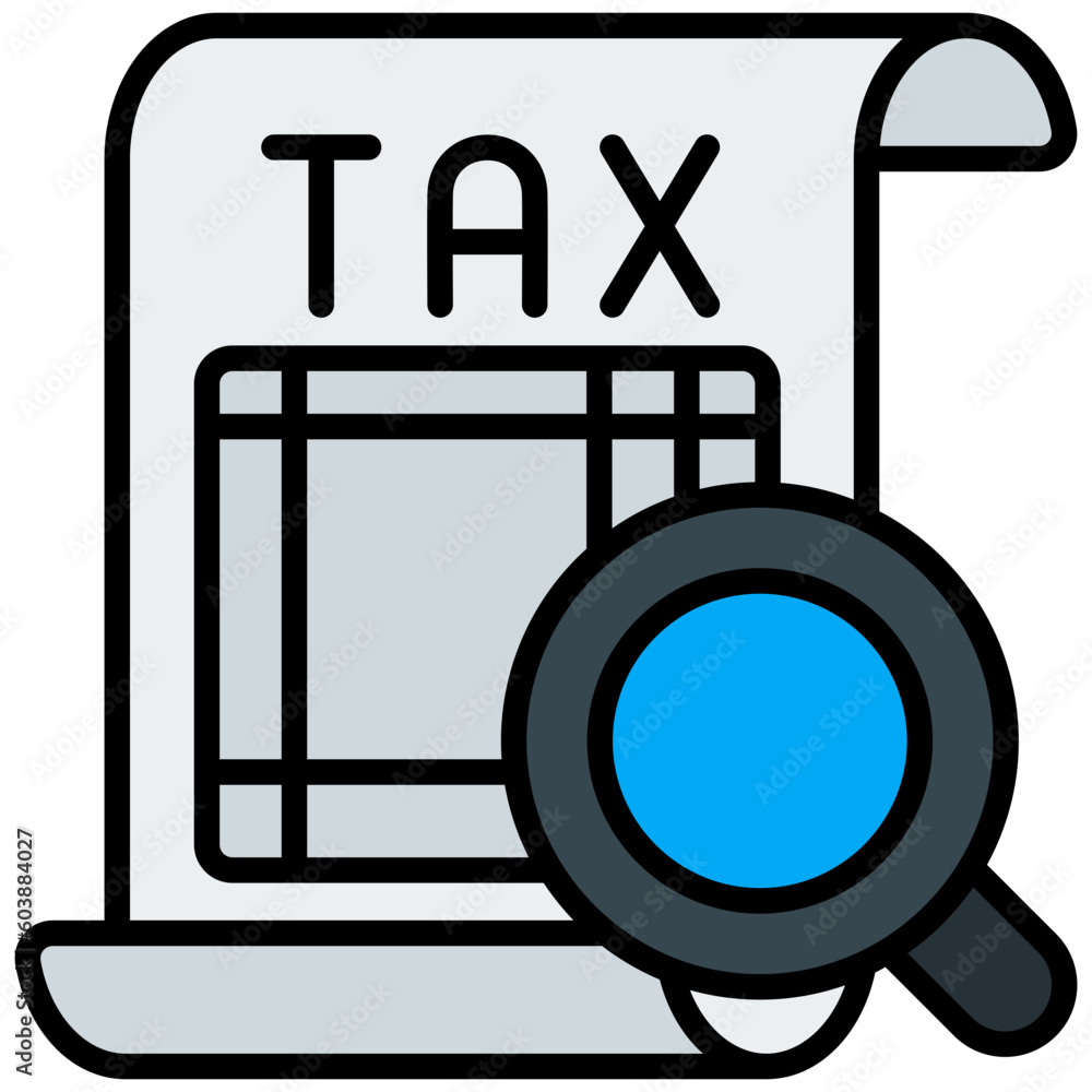 Sticker tax audit outline color icon