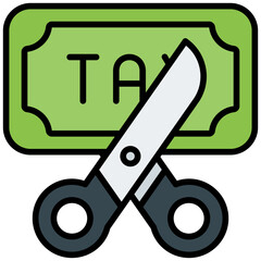 tax deduction outline color icon