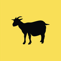 Flat goat silhouette illustration vector