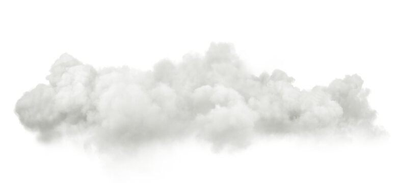 Realistic isolated soft clouds clip art 3d render png