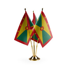 Small national flags of the Grenada on a white background