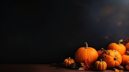 Naklejka na ściany i meble Halloween Background with orange pumpkins