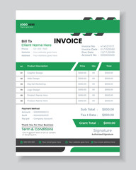 Professional invoice design illustration. Simple and creative modern corporate clean.