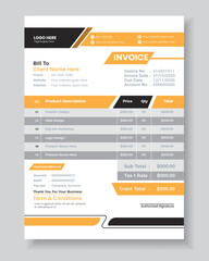 Professional invoice design illustration. Simple and creative modern corporate clean.