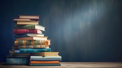 Fototapeta premium World Book Day Background with some books stack ornament