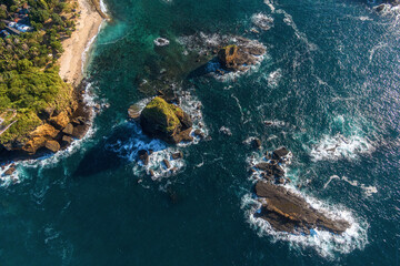 Aerial view of the Papuma coast of the sea