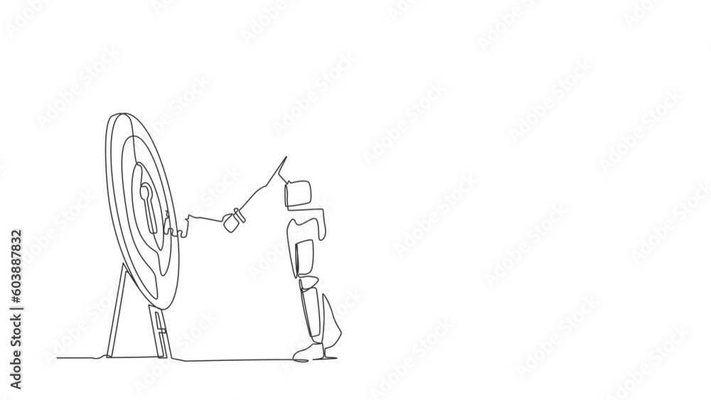 Poster self drawing animation of single one line draw astronaut putting key into cloud. safety storage in s