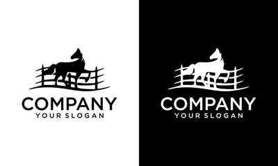 horse stable vintage design logo for western countryside retro rural farm logo design