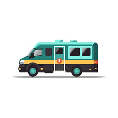 ambulance toy bus isolated on white