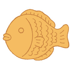 A cute and minimalist illustration of a traditional Japanese Taiyaki icon.