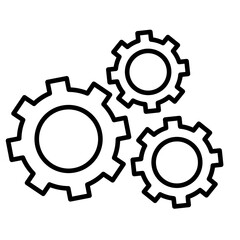 Minimalist Gear and Cog Icon: Engineering and Technology Concept Progress or construction concept. Cogwheel icon UI 
