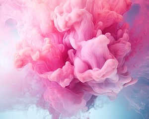 Fototapeta premium Abstract colorful pastel color cloud background. Colorful Ink Diffusion in Water. Generative AI