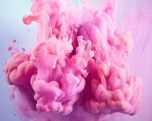 Fototapeta premium Abstract colorful pastel color cloud background. Colorful Ink Diffusion in Water. Generative AI