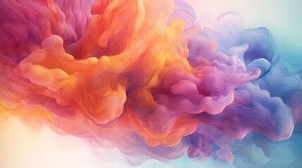 Fototapeta premium Abstract colorful pastel color cloud background. Colorful Ink Diffusion in Water. Generative AI