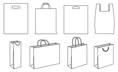 cartoon souvenir bag plastic paper template blank space for logo isolated object clipart stock image on transparence background