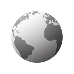 3d planet earth icon. globe on gray background. Earth Elements by Google Earth.