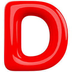 Alphabet Letter D Red Modern 3d font