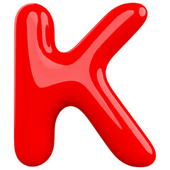Alphabet Letter K Red Modern 3d font