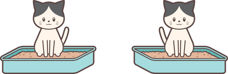 トイレで用を足す猫